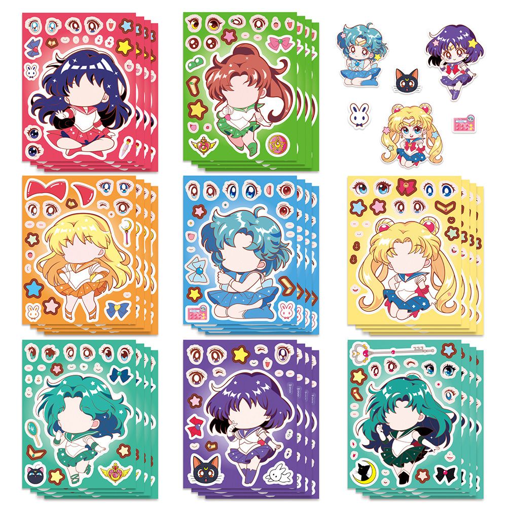 8/16PCS Sailor Moon Face-Chang - огляд і ціна Anime Poster Print