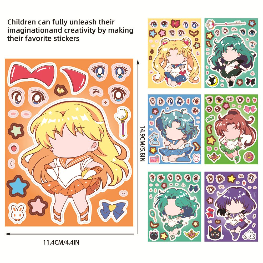 8/16PCS Sailor Moon Face-Chang - огляд і ціна Anime Poster Print